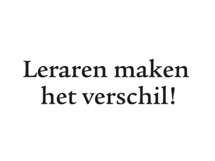 Leraren maken het verschil