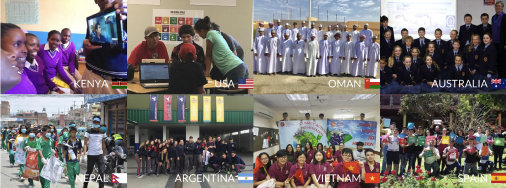Schools participating in the Climate Action Project around the world. 